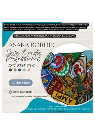 LOKASI JASA BORDIR CIPONDOH KOTA TANGERANG 087782527700 | PDF