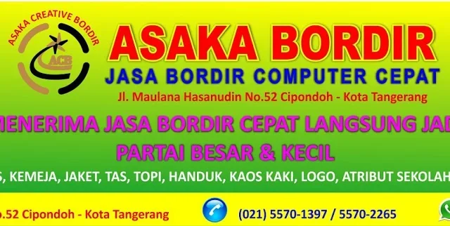 Jasa Bordir Komputer Satuan Tangerang – Solusi Praktis & Berkualitas